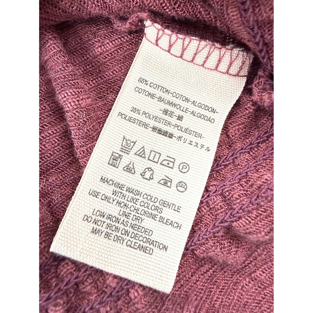FREE PEOPLE/WE THE FREE Burgundy Embroidered Eyelet Boho Peasant Top Medium 1845 - Picture 3 of 8